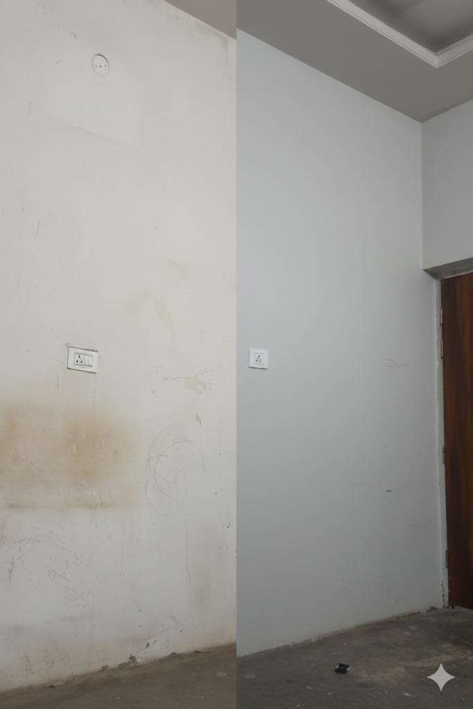 Interior house painting service in Chandigarh with smooth wall finish and modern color combination